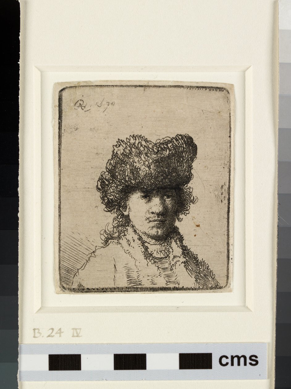 Selbstporträt mit Pelzmütze von Rembrandt van Rijn