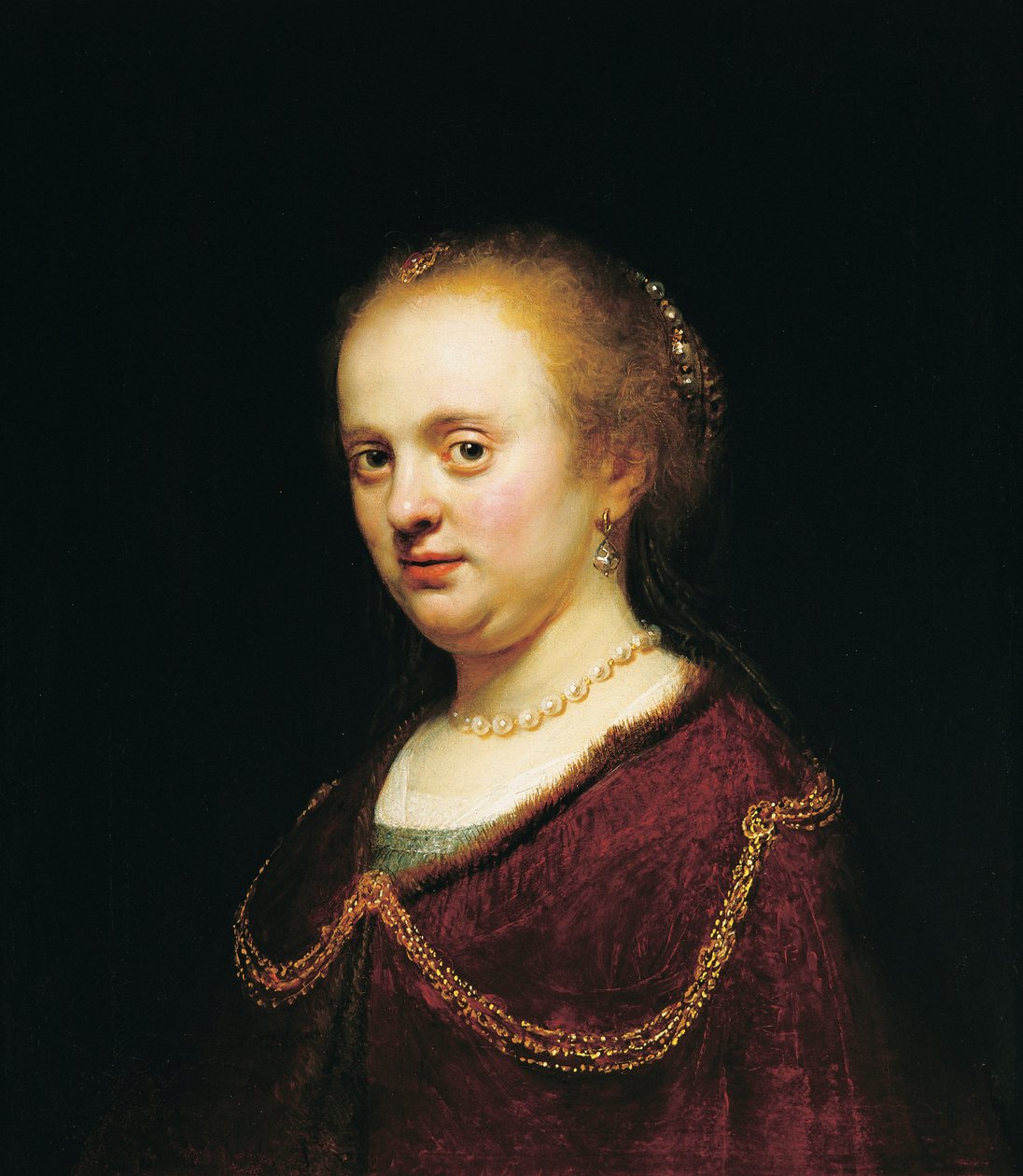Junge Frau mit Goldkette von Rembrandt Harmensz. van Rijn