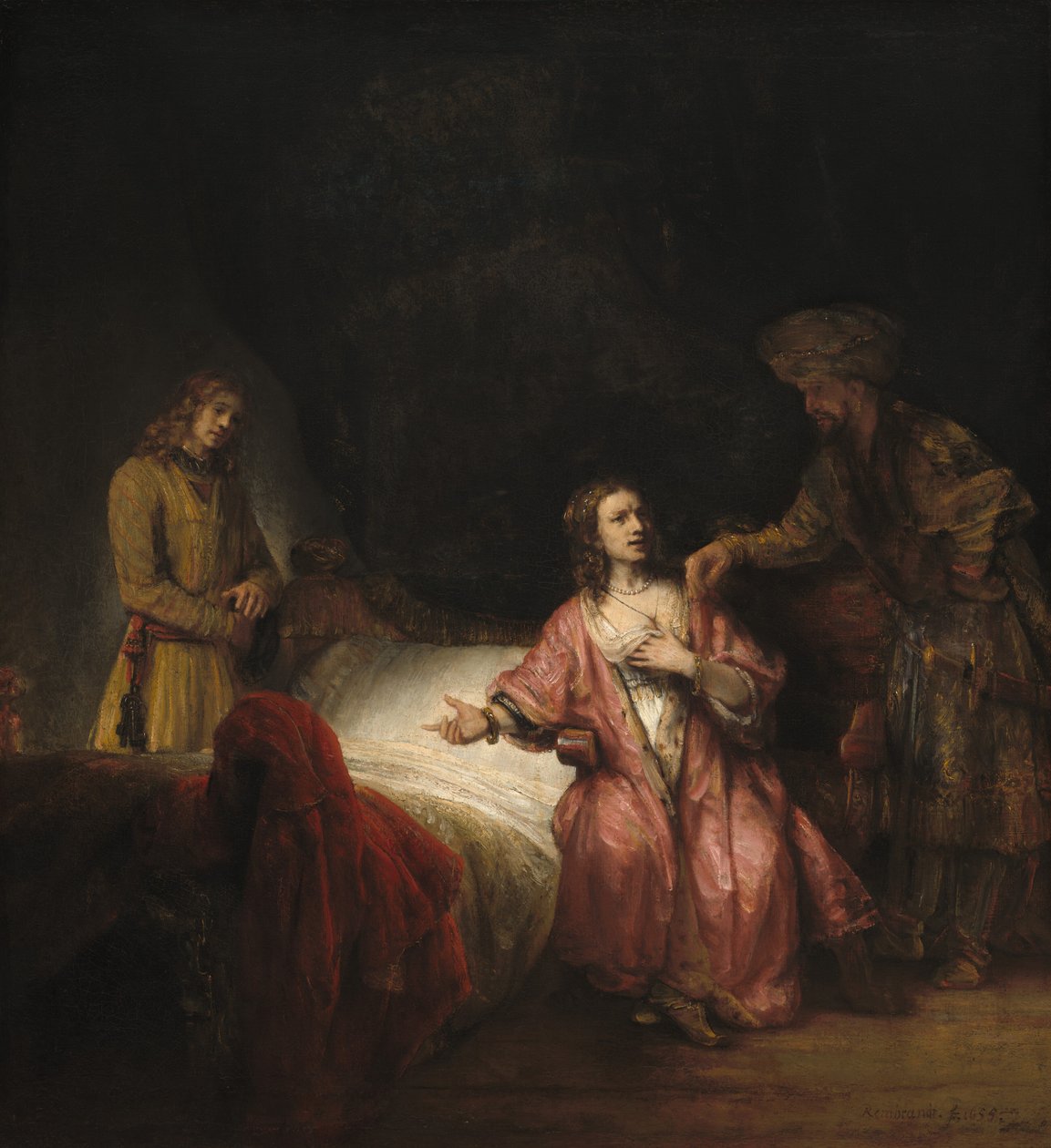 Joseph von Potiphars Frau beschuldigt, 1655 von Rembrandt Workshop