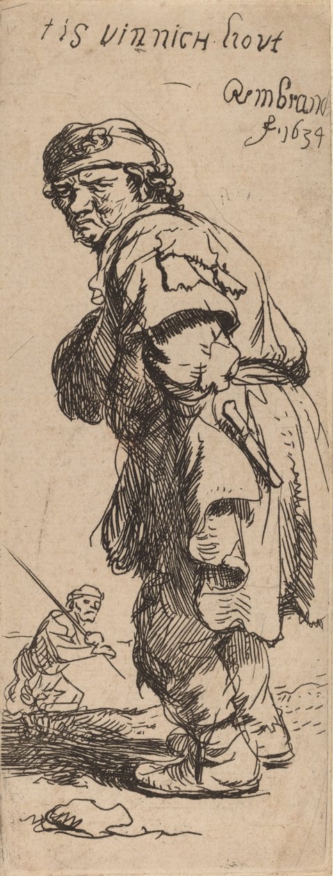 Ein Bauer ruft: Es ist beißend kalt, 1634 von Rembrandt van Rijn