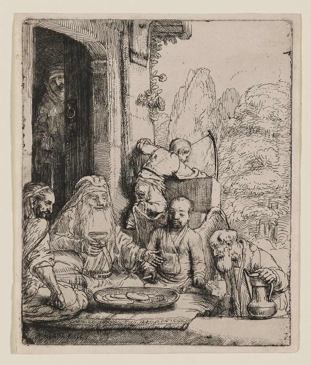Abraham bewirtet die Engel von Rembrandt van Rijn