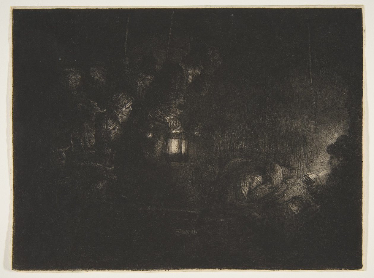 Anbetung der Hirten: Ein Nachtstück, ca. 1657 von Rembrandt van Rijn
