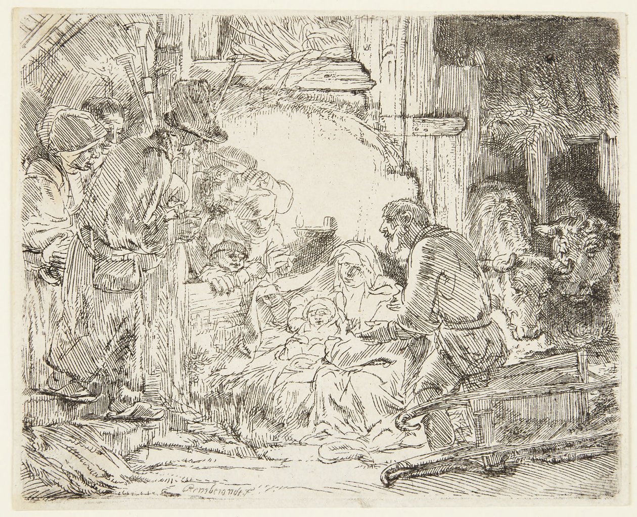 Anbetung der Hirten mit der Lampe von Rembrandt van Rijn