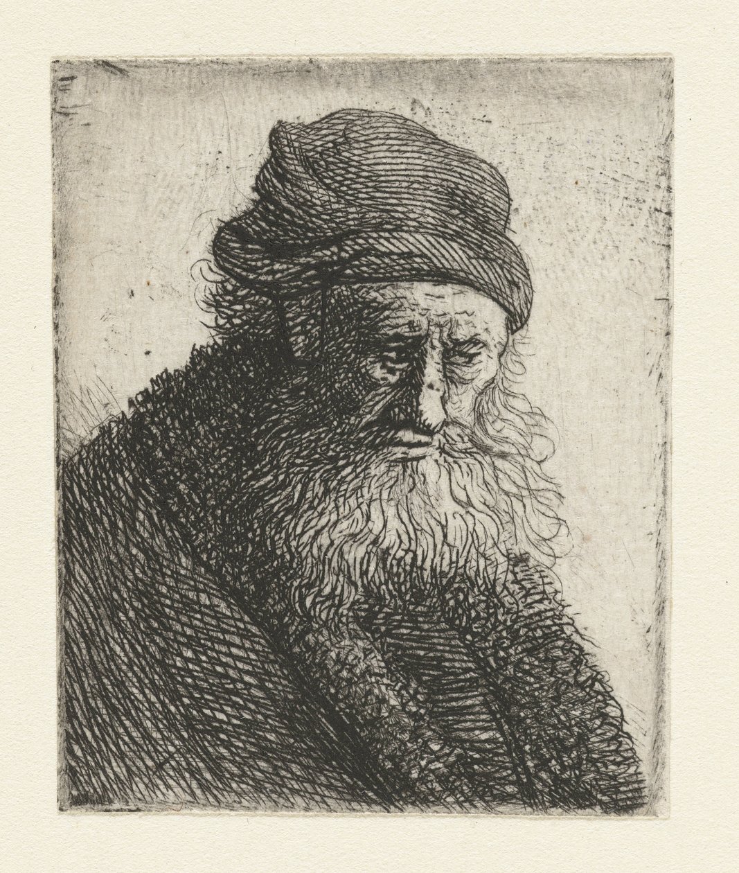 Bärtiger Mann mit kurzen welligen Haaren (Brustbild) von Rembrandt van Rijn