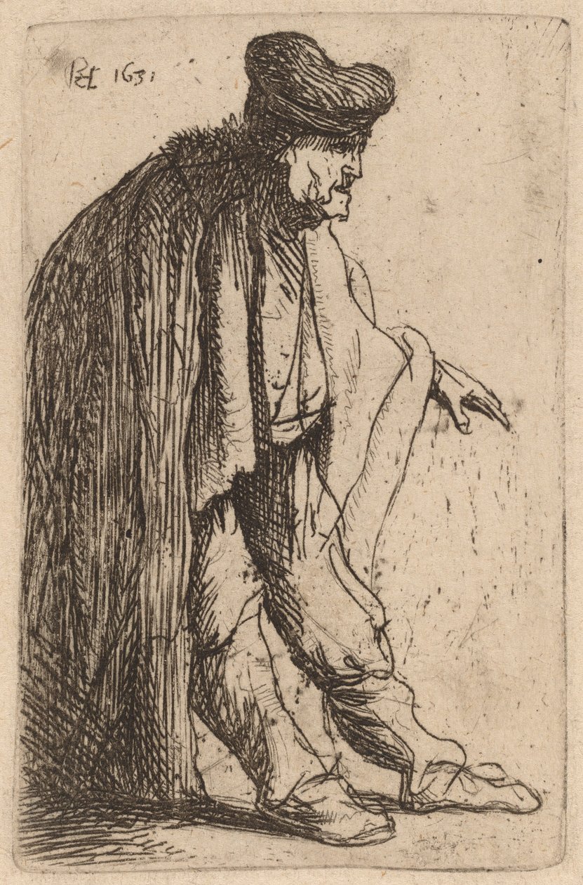 Bettler mit ausgestreckter linker Hand von Rembrandt van Rijn