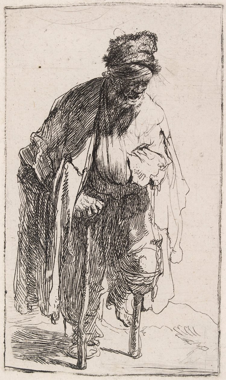 Bettler mit Holzbein, um 1630 von Rembrandt van Rijn