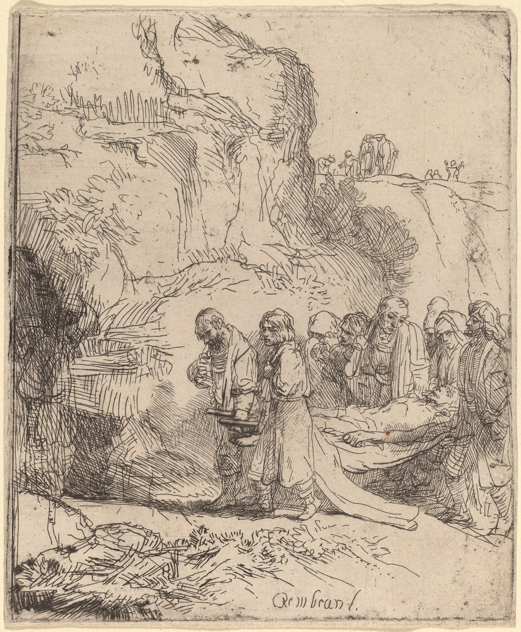 Christus wird zum Grab getragen von Rembrandt van Rijn