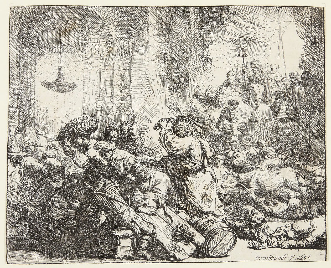 Christus vertreibt die Geldwechsler von Rembrandt van Rijn