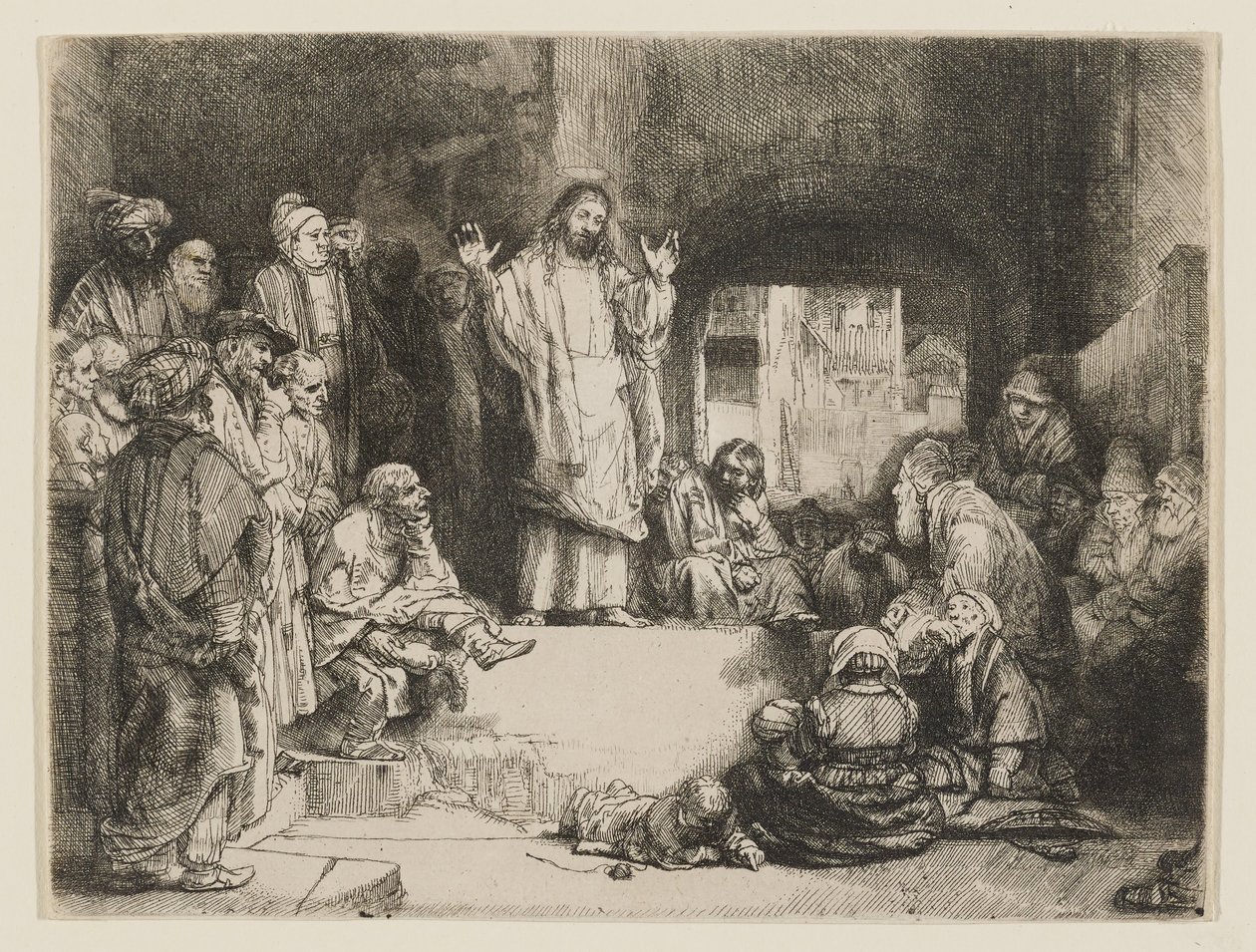 Christus predigt von Rembrandt van Rijn