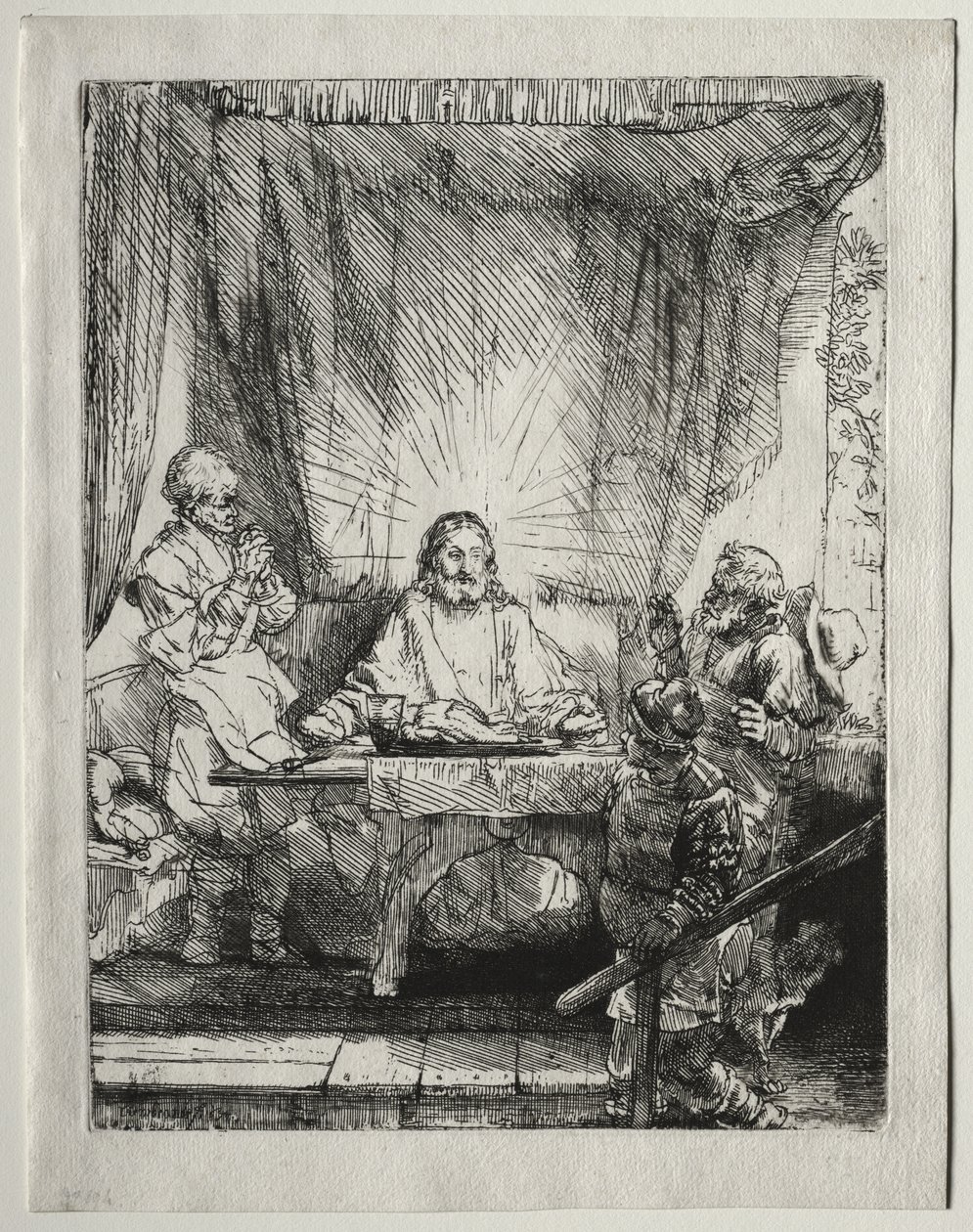 Christus in Emmaus: Die größere Platte von Rembrandt van Rijn