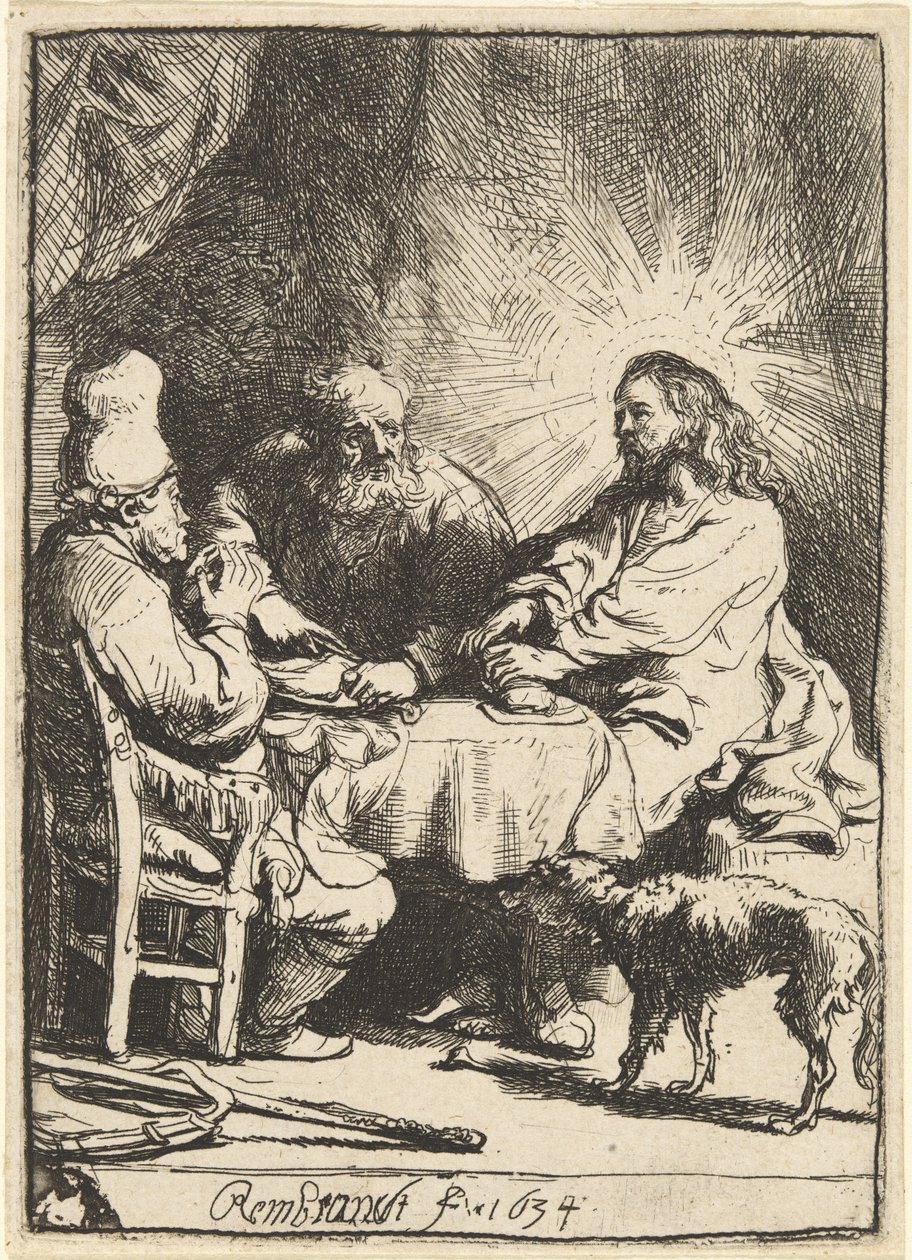Christus in Emmaus: die kleinere Platte von Rembrandt van Rijn