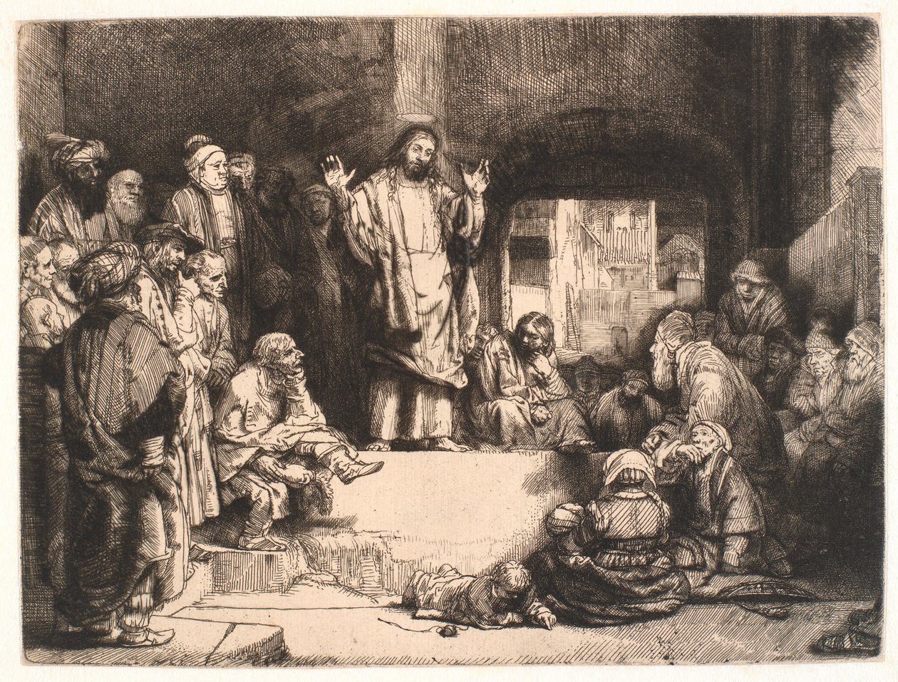 Christus predigt ("La petite tombe") von Rembrandt van Rijn