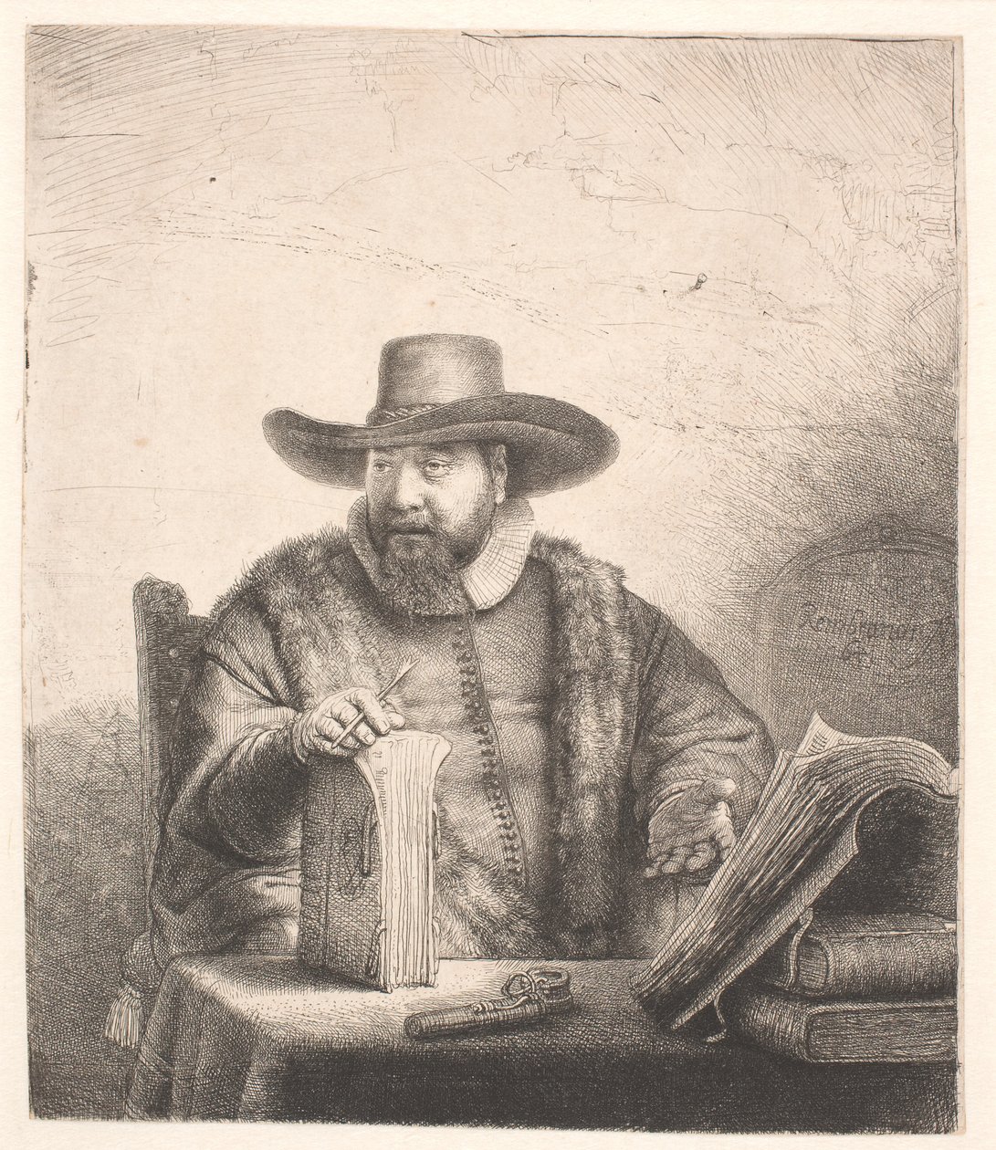 Cornelis Claesz Anslo, Mennonitenprediger von Rembrandt van Rijn