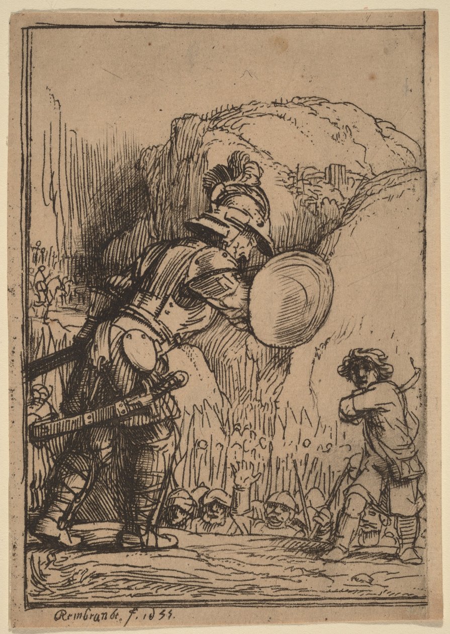 David und Goliath von Rembrandt van Rijn