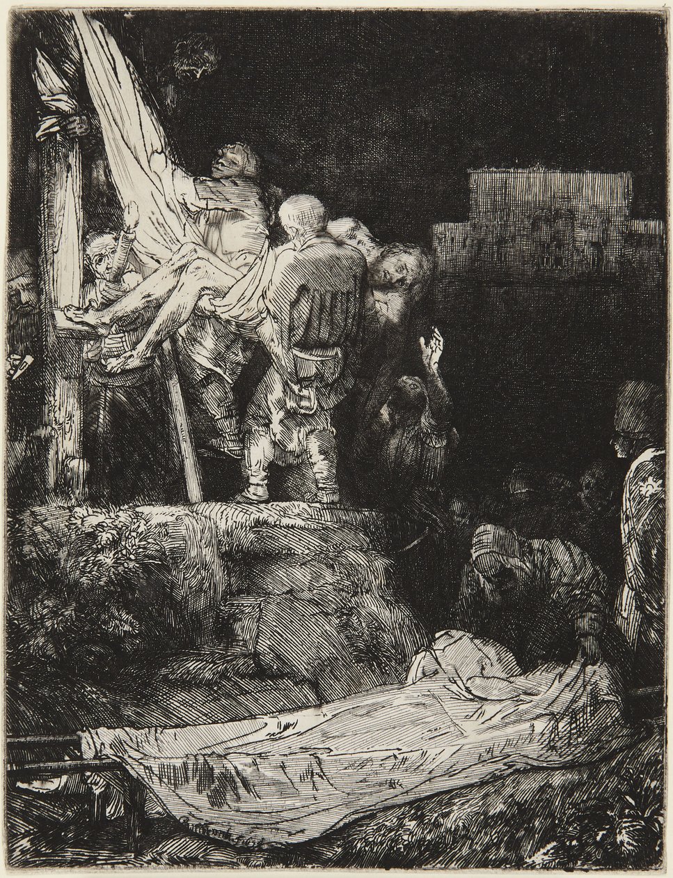 Abnahme vom Kreuz bei Fackellicht von Rembrandt van Rijn