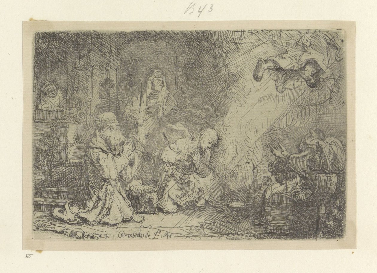 Engel verlässt Tobias und seine Familie von Rembrandt van Rijn