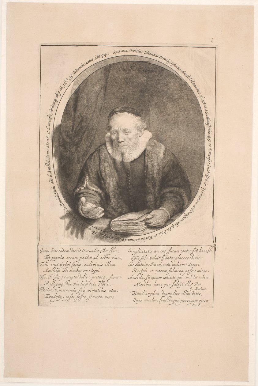 Jan Cornelis Sylvius, Prediger: posthumes Porträt von Rembrandt van Rijn