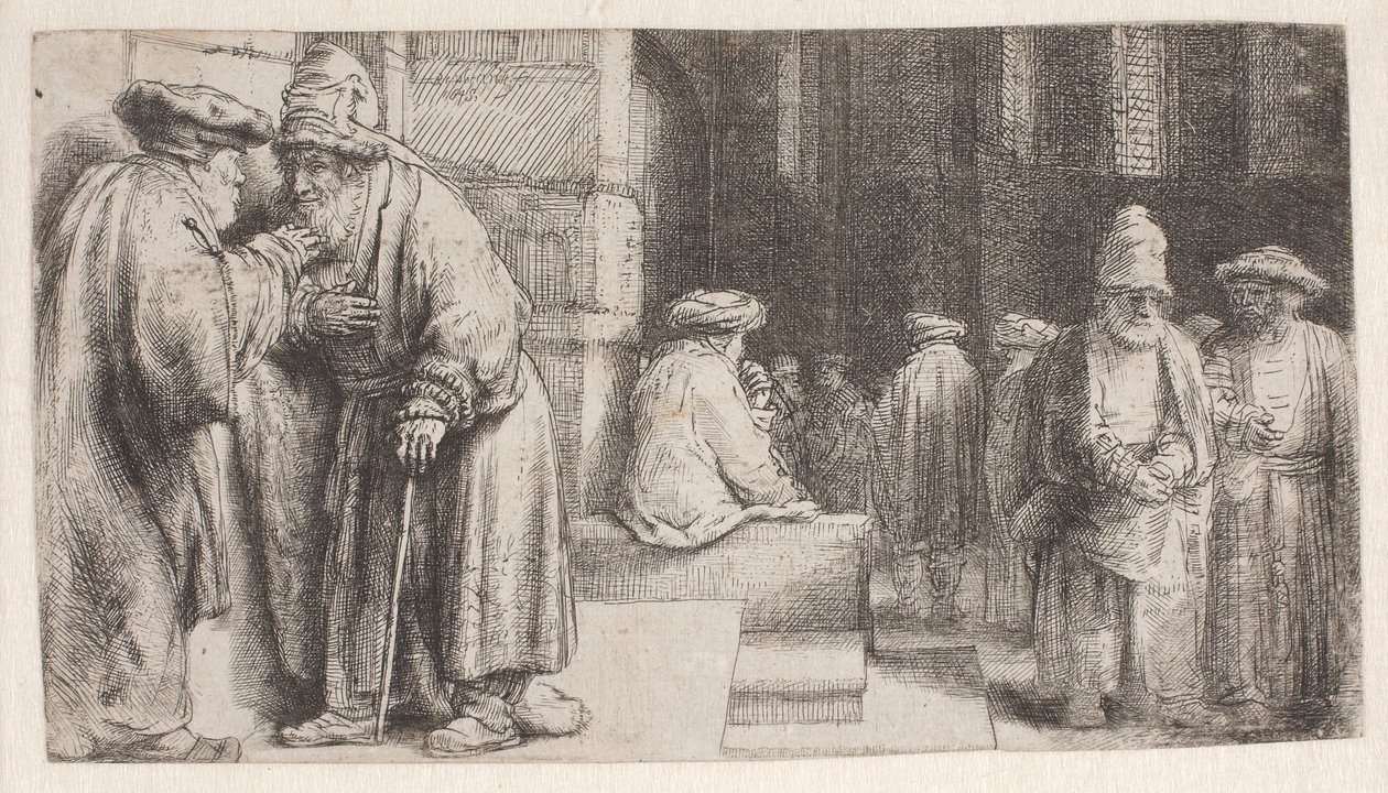 Juden in der Synagoge von Rembrandt van Rijn