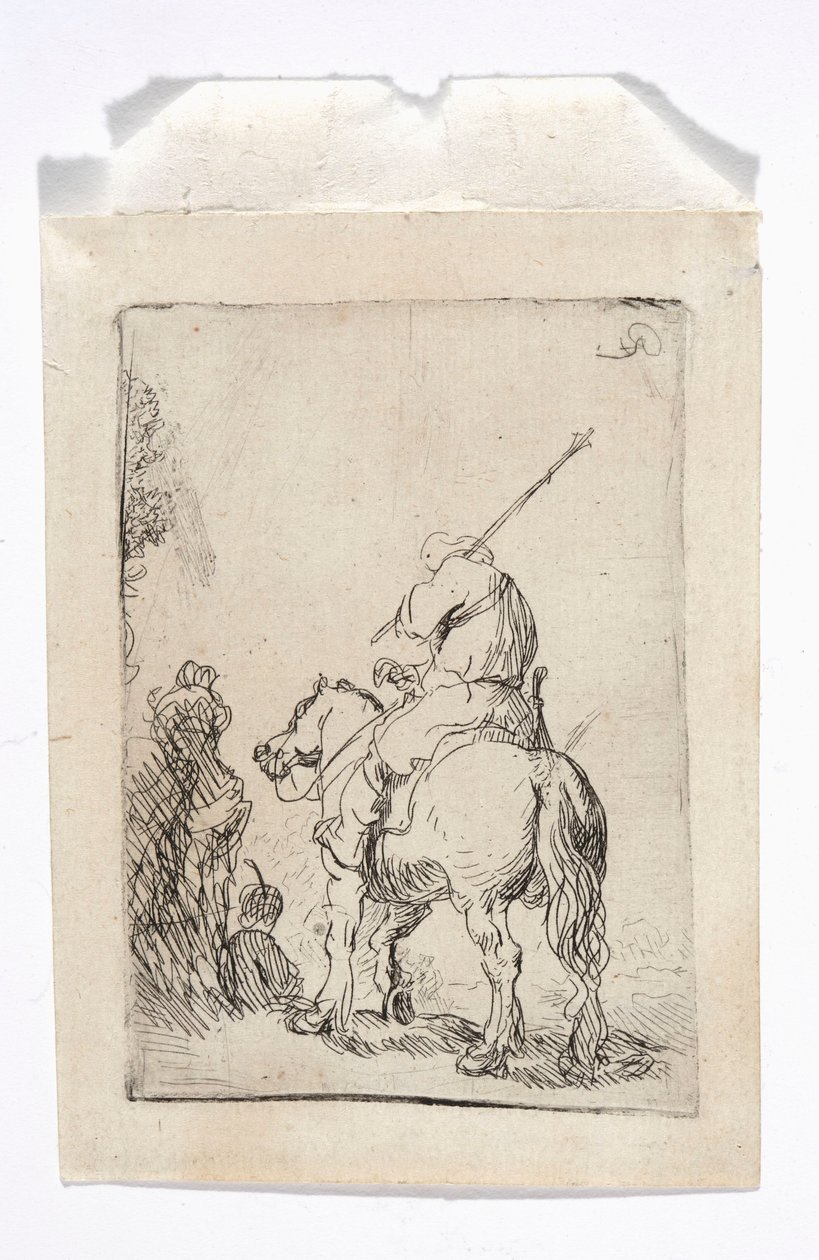 Reiter im Turban auf einem Pferd von Rembrandt van Rijn