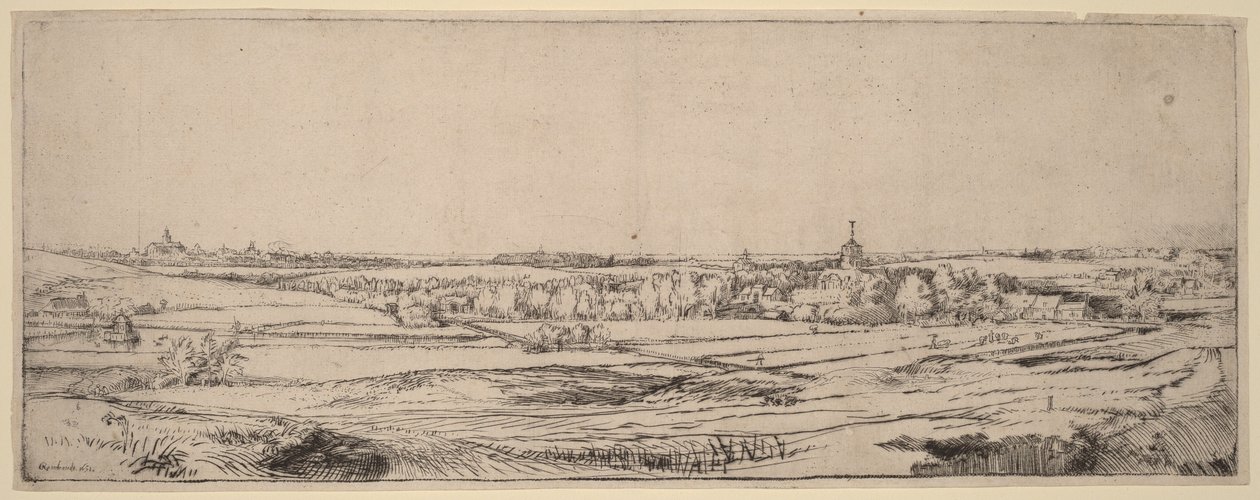 Landschaft mit Blick auf Haarlem (Das Goldwägerfeld) von Rembrandt van Rijn