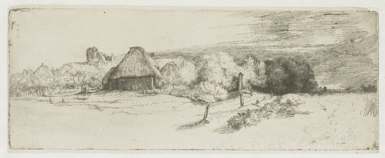 Landschaft mit einem Bauernhof und dem 