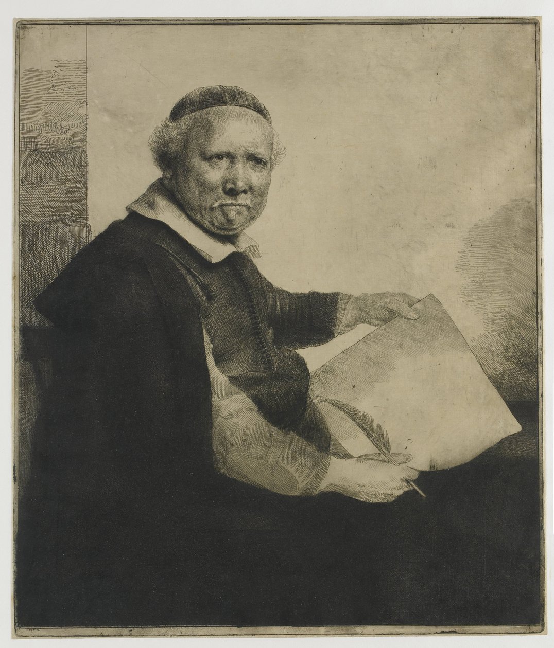 Lieven Willemsz. van Coppenol, Schreibmeister: die größere Platte von Rembrandt van Rijn