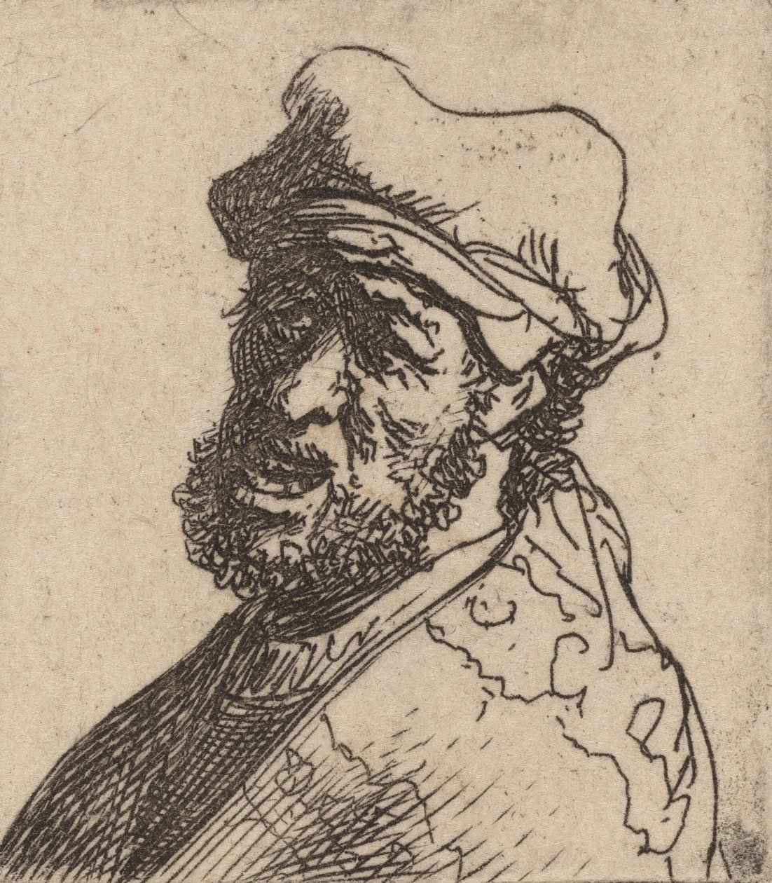 Mann schreit, Dreiviertel links, ca. 1630-1631 von Rembrandt van Rijn