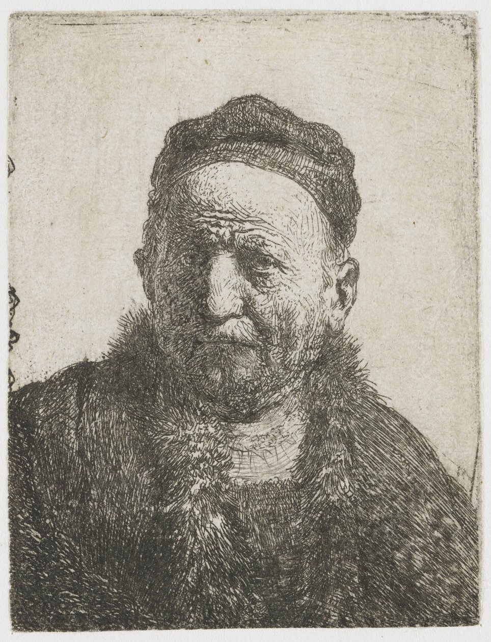 Mann mit enger Kappe: Büste (der Vater des Künstlers?) von Rembrandt van Rijn