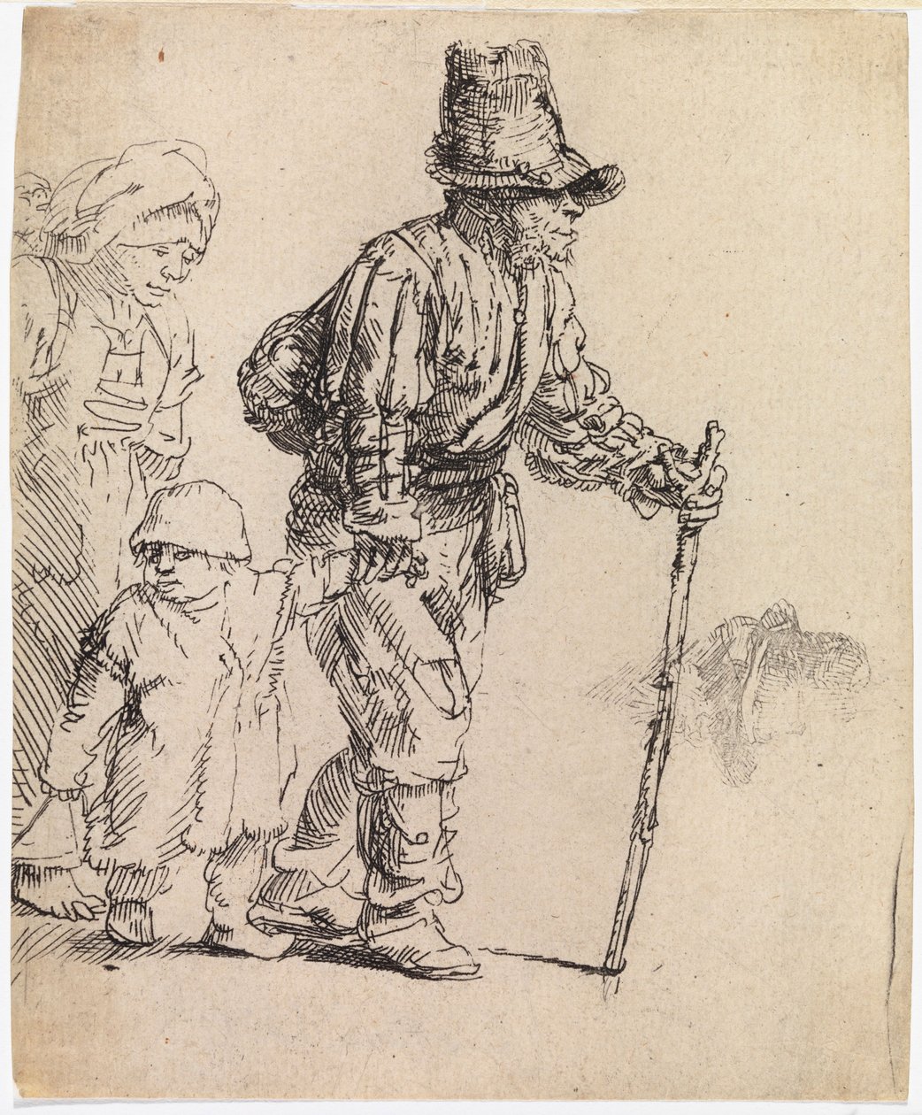 Bauernfamilie auf Wanderschaft von Rembrandt van Rijn