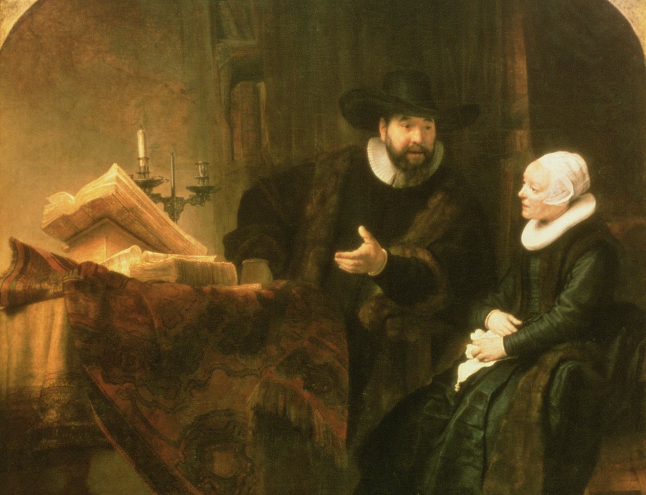 Porträt von Cornelius Anslo und seiner Frau, 1641 von Rembrandt van Rijn