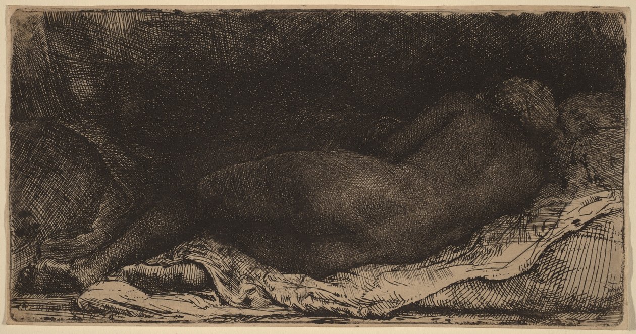 Liegender weiblicher Akt von Rembrandt van Rijn