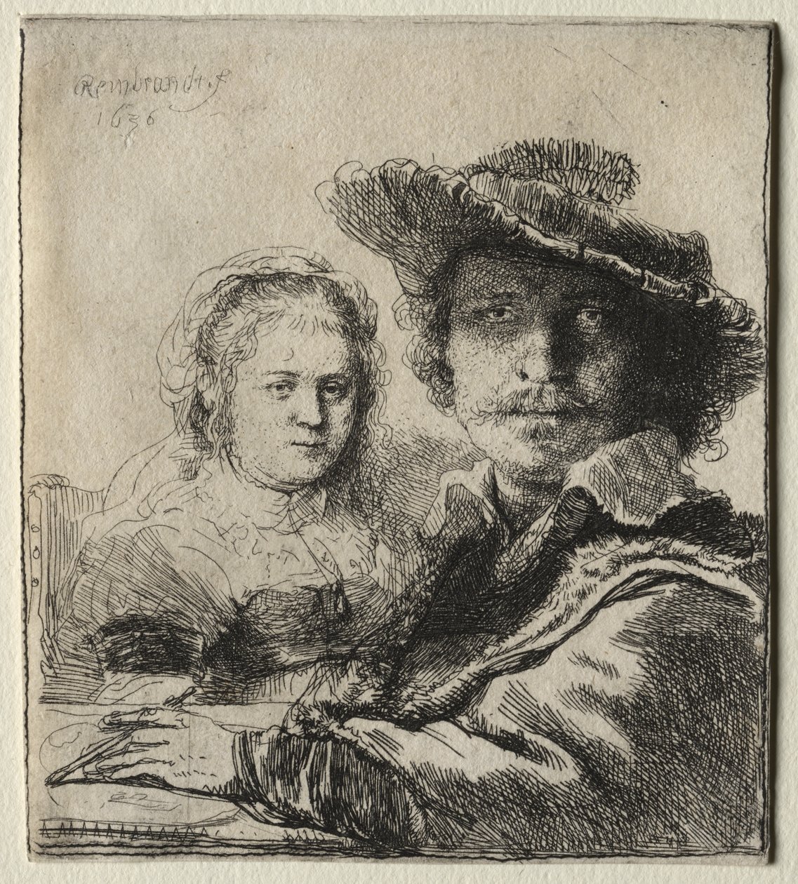 Rembrandt und seine Frau Saskia von Rembrandt van Rijn