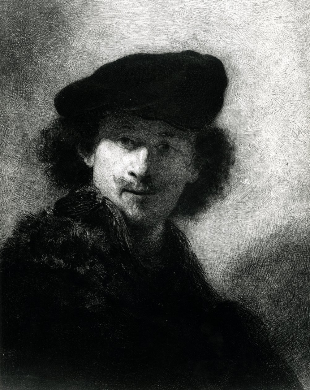 Selbstporträt mit Samtbarett von Rembrandt van Rijn
