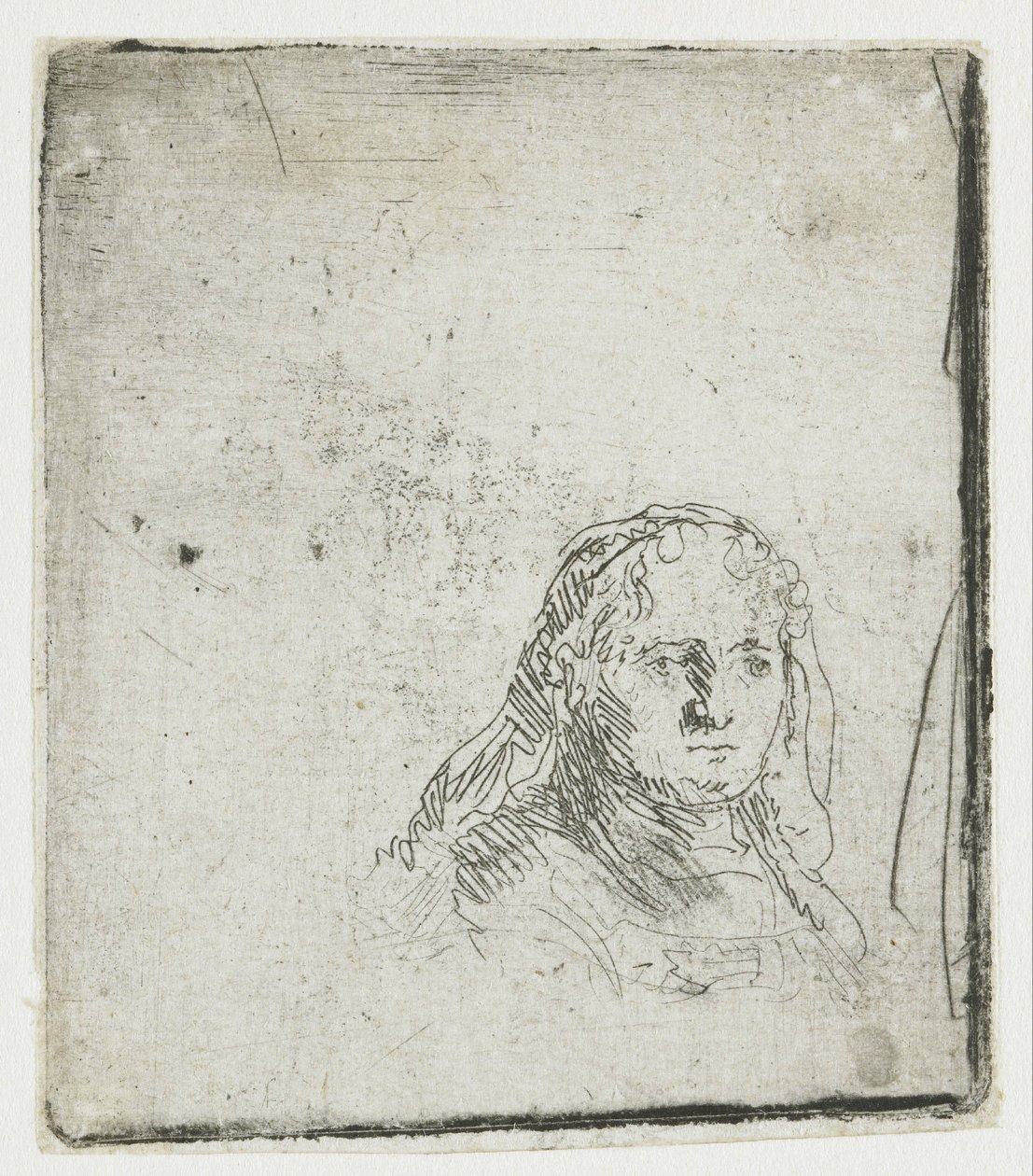 Studie des Kopfes einer Frau von Rembrandt van Rijn