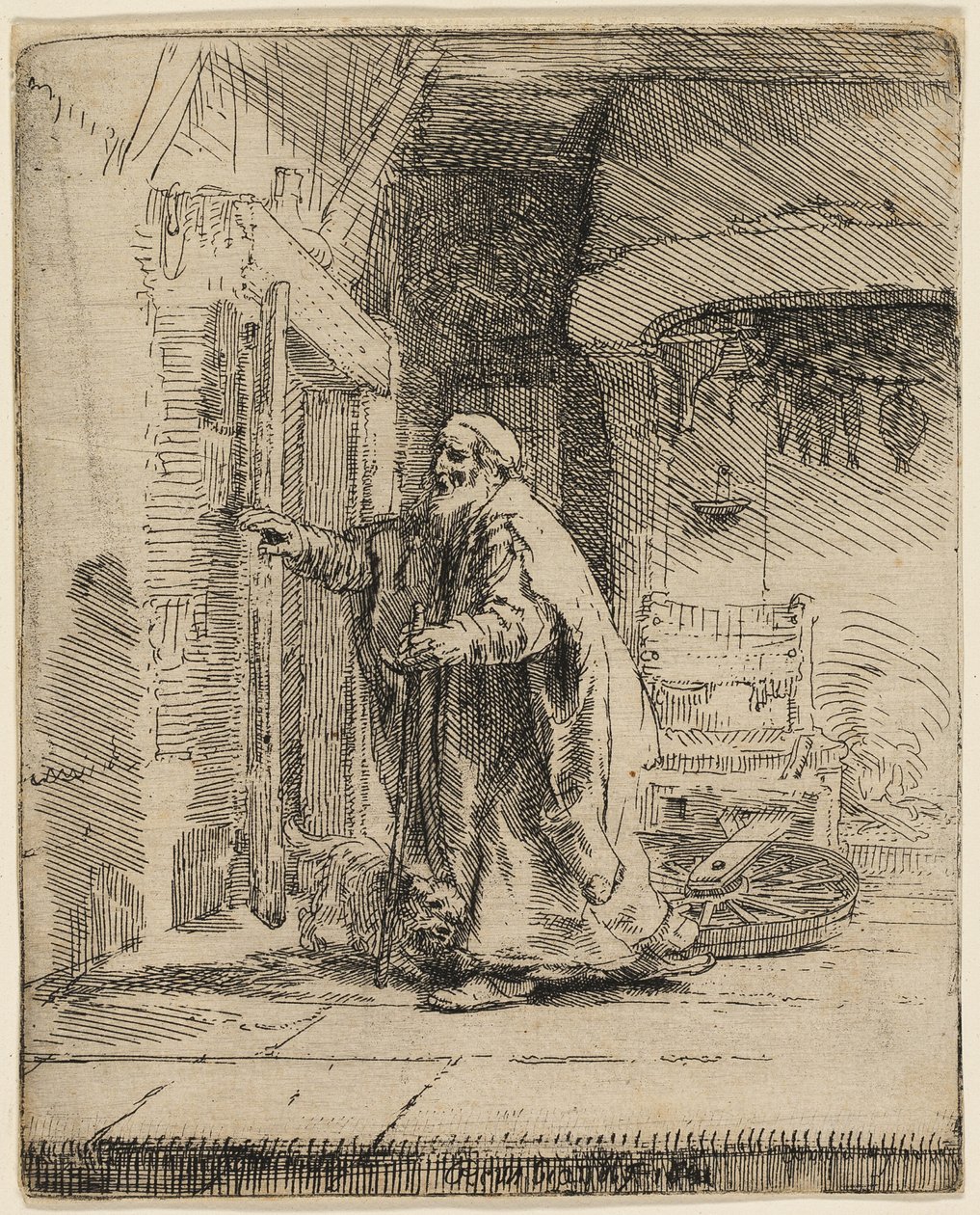 Die Blindheit des Tobit: Die größere Platte von Rembrandt van Rijn