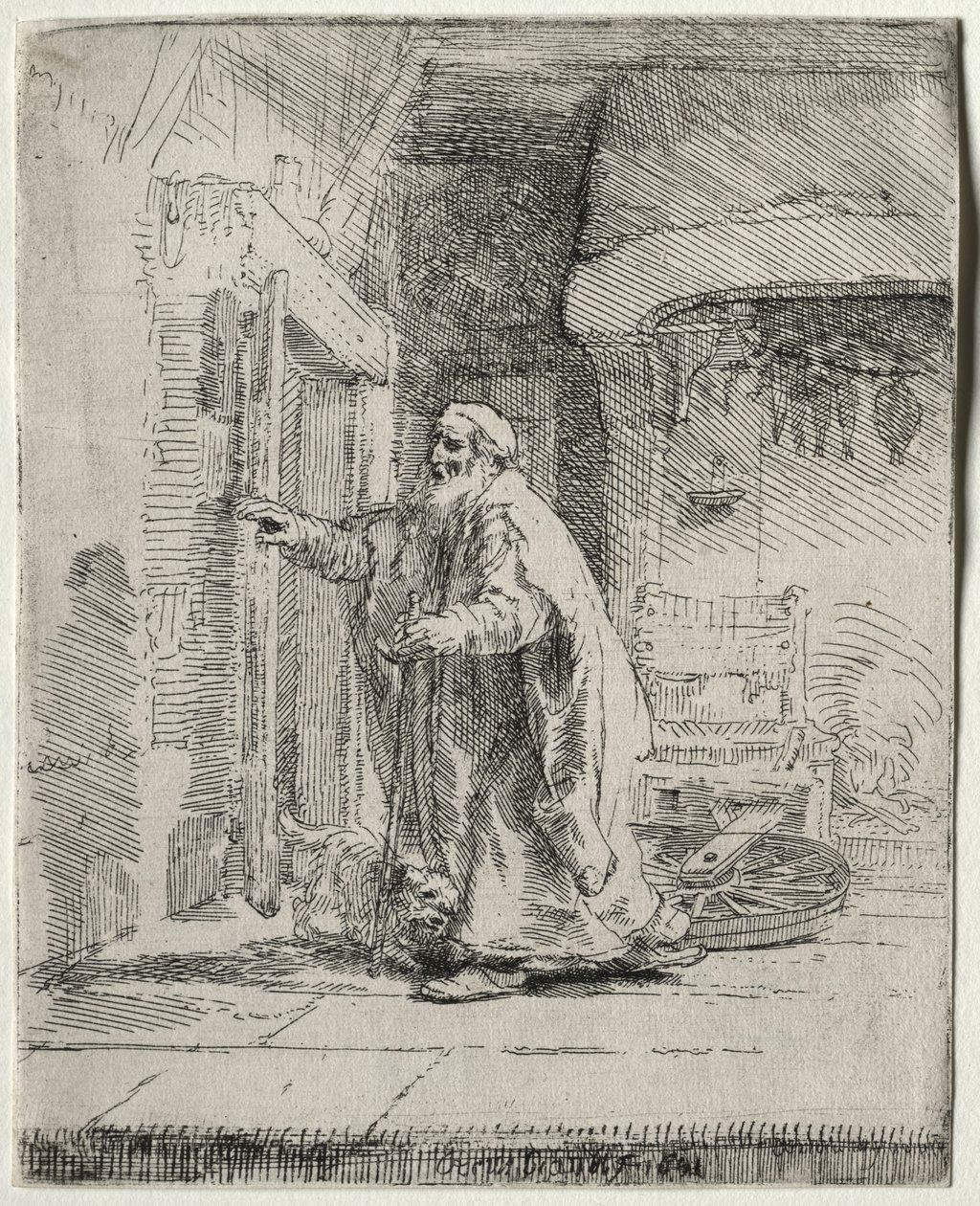 Die Blindheit von Tobit: Die größere Platte von Rembrandt van Rijn