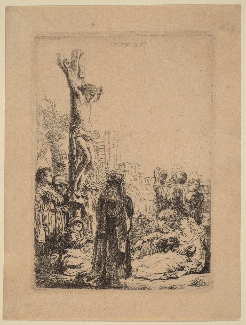 Die Kreuzigung: Kleine Platte von Rembrandt van Rijn