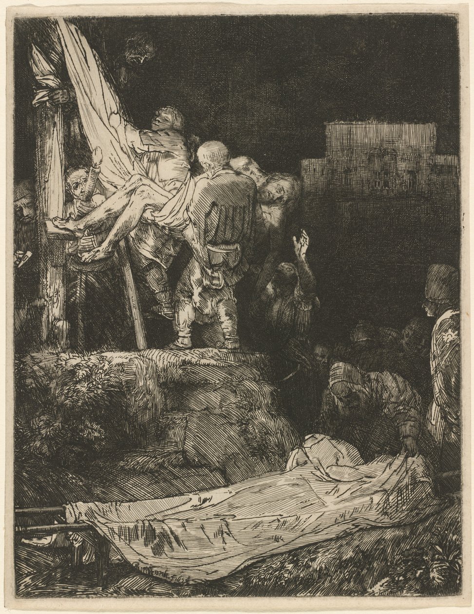 Die Kreuzabnahme bei Fackellicht von Rembrandt van Rijn