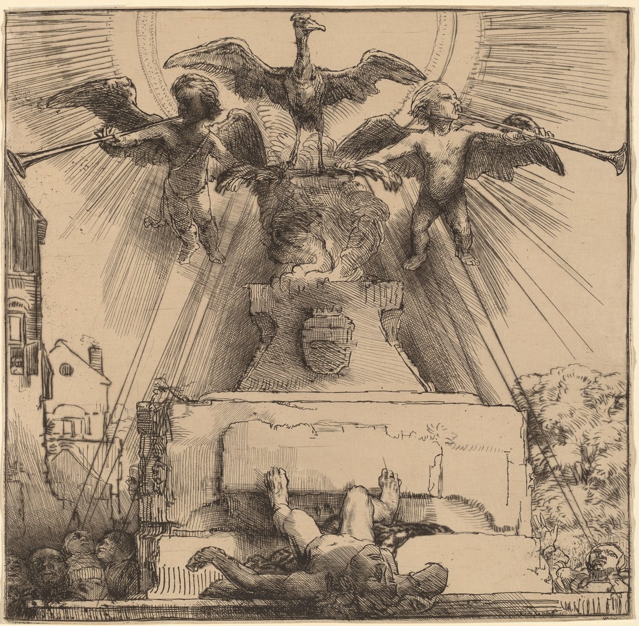 Der Phönix oder die gestürzte Statue von Rembrandt van Rijn
