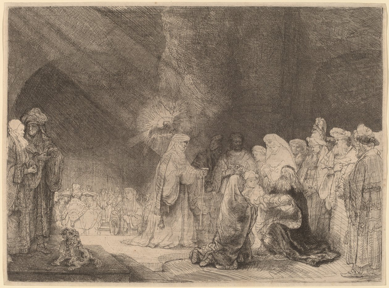 Die Darstellung im Tempel: Länglicher Druck von Rembrandt van Rijn