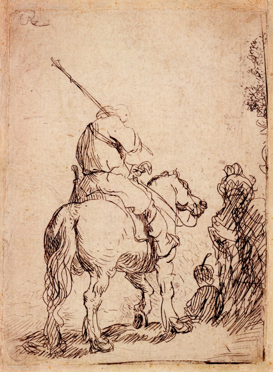 Der Soldat mit Turban zu Pferd, 1632 von Rembrandt van Rijn
