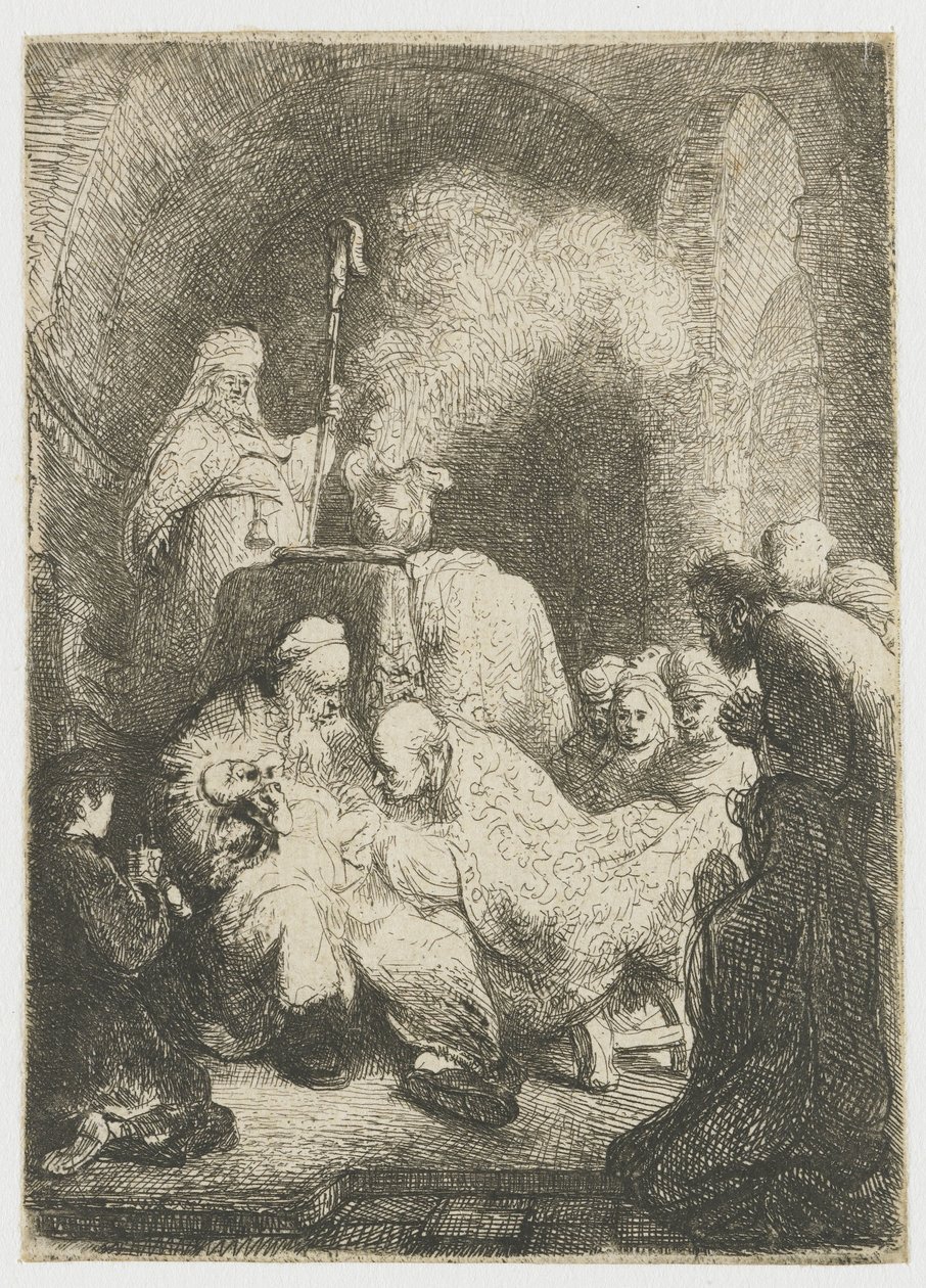 Die Beschneidung: kleine Platte von Rembrandt van Rijn