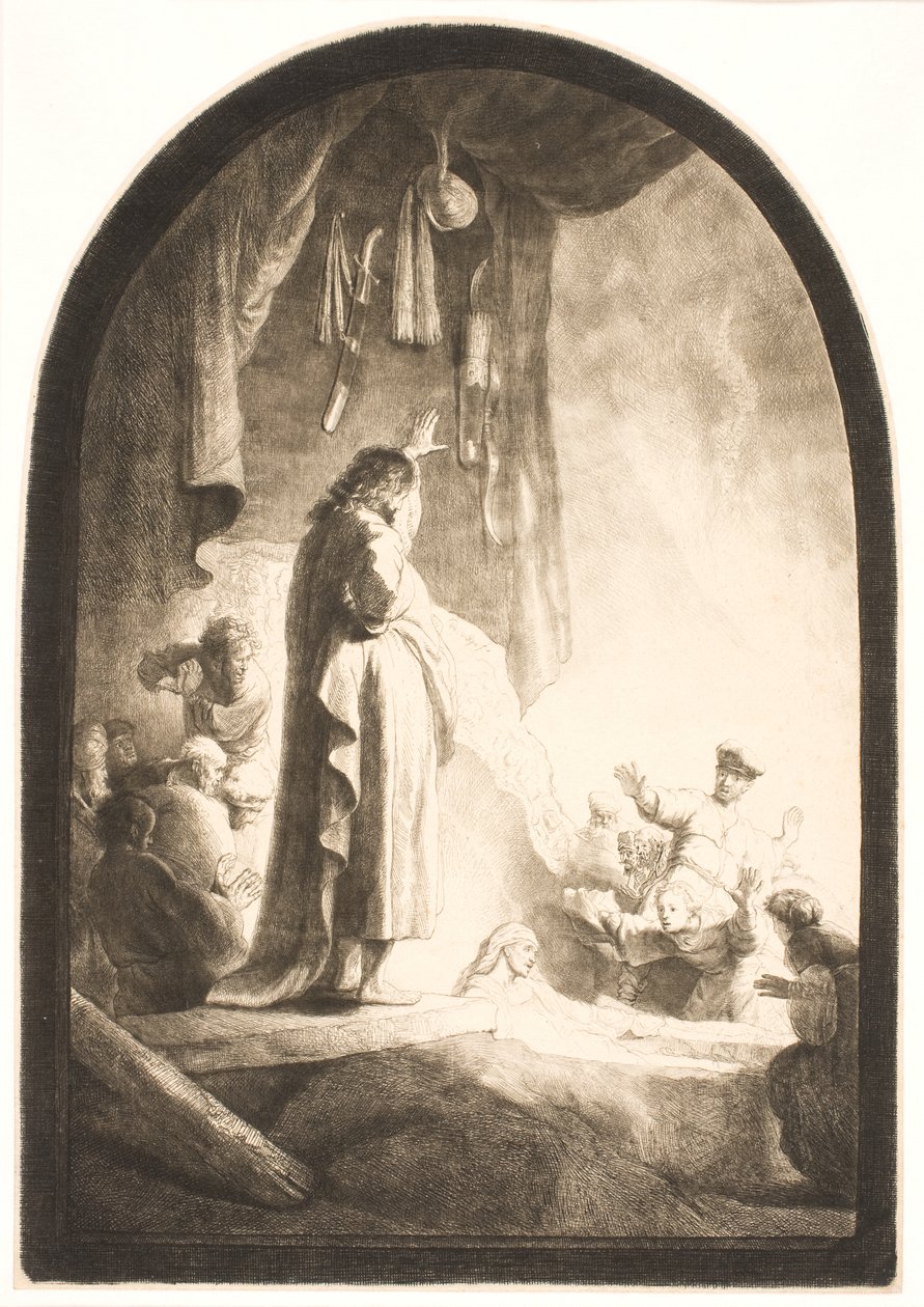 Die Auferweckung des Lazarus: die größere Platte von Rembrandt van Rijn