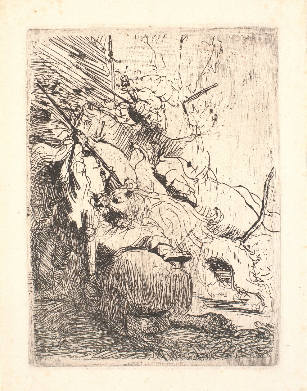 Die kleine Löwenjagd (mit einem Löwen) von Rembrandt van Rijn