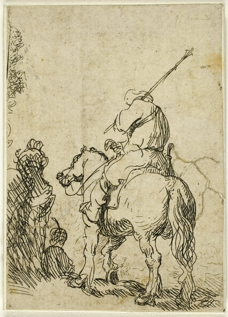 Turbanierter Soldat zu Pferd von Rembrandt van Rijn
