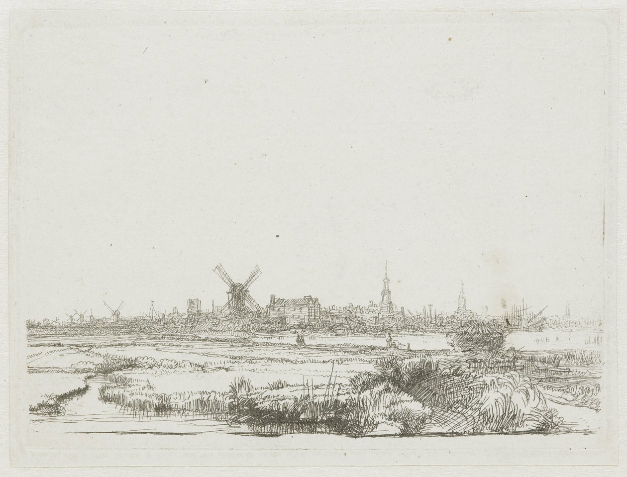 Ansicht von Amsterdam vom Kadijk von Rembrandt van Rijn