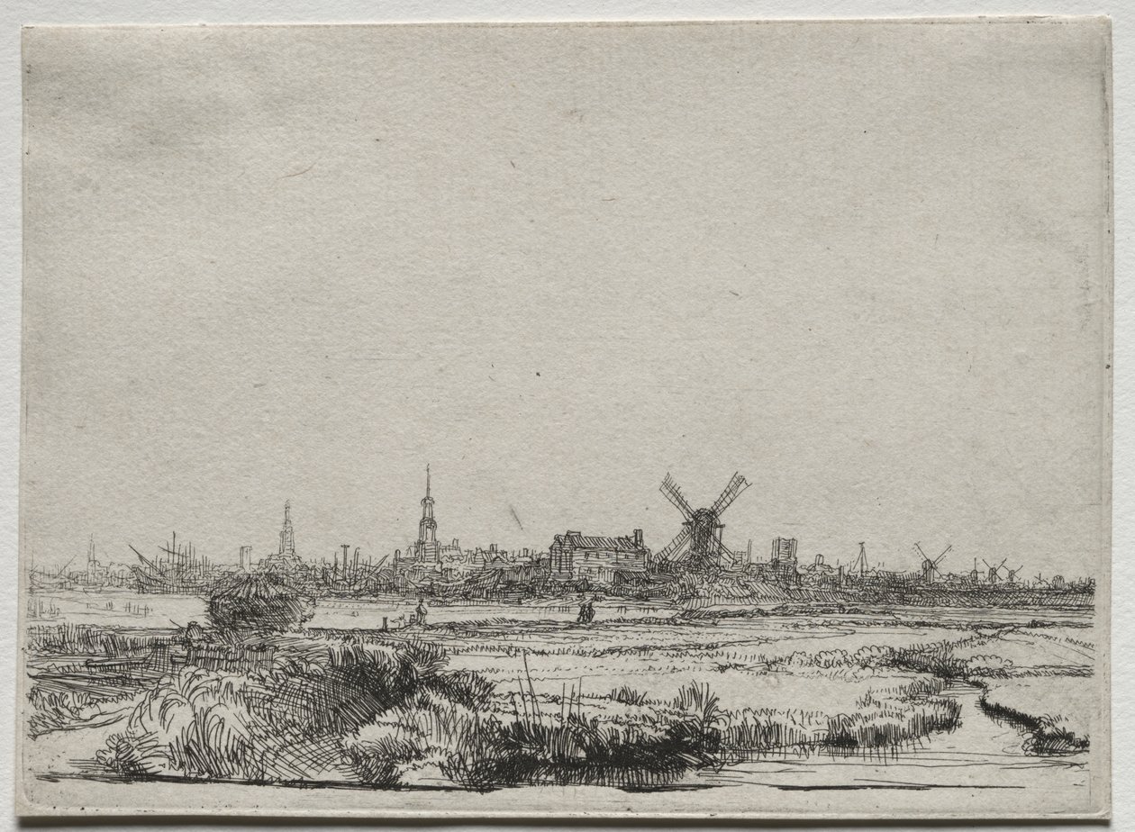 Blick auf Amsterdam von Nordwesten von Rembrandt van Rijn