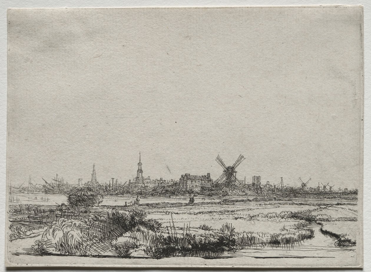 Blick auf Amsterdam von Nordwesten, um 1640 von Rembrandt van Rijn