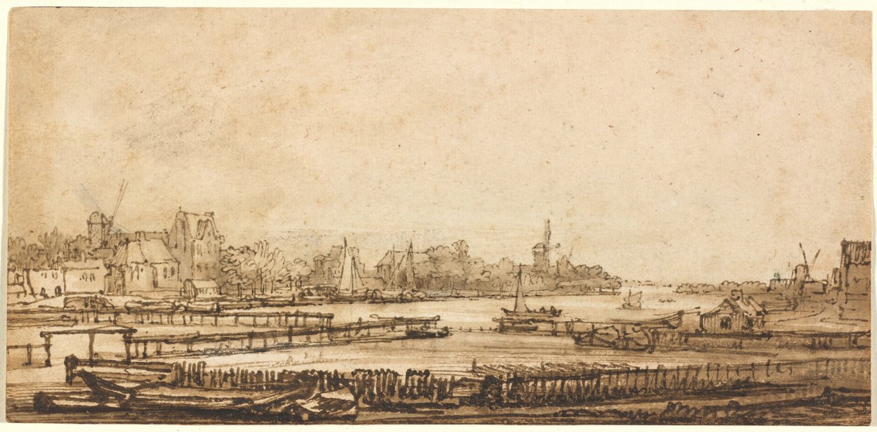 Blick über die Amstel von der Festung von Rembrandt van Rijn