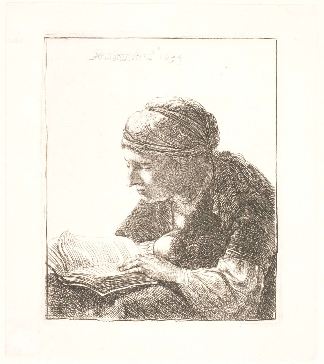 Frau beim Lesen von Rembrandt van Rijn